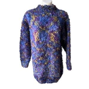 Express C. Internationale Hand-Knitted Mohair Sweater, Sz L